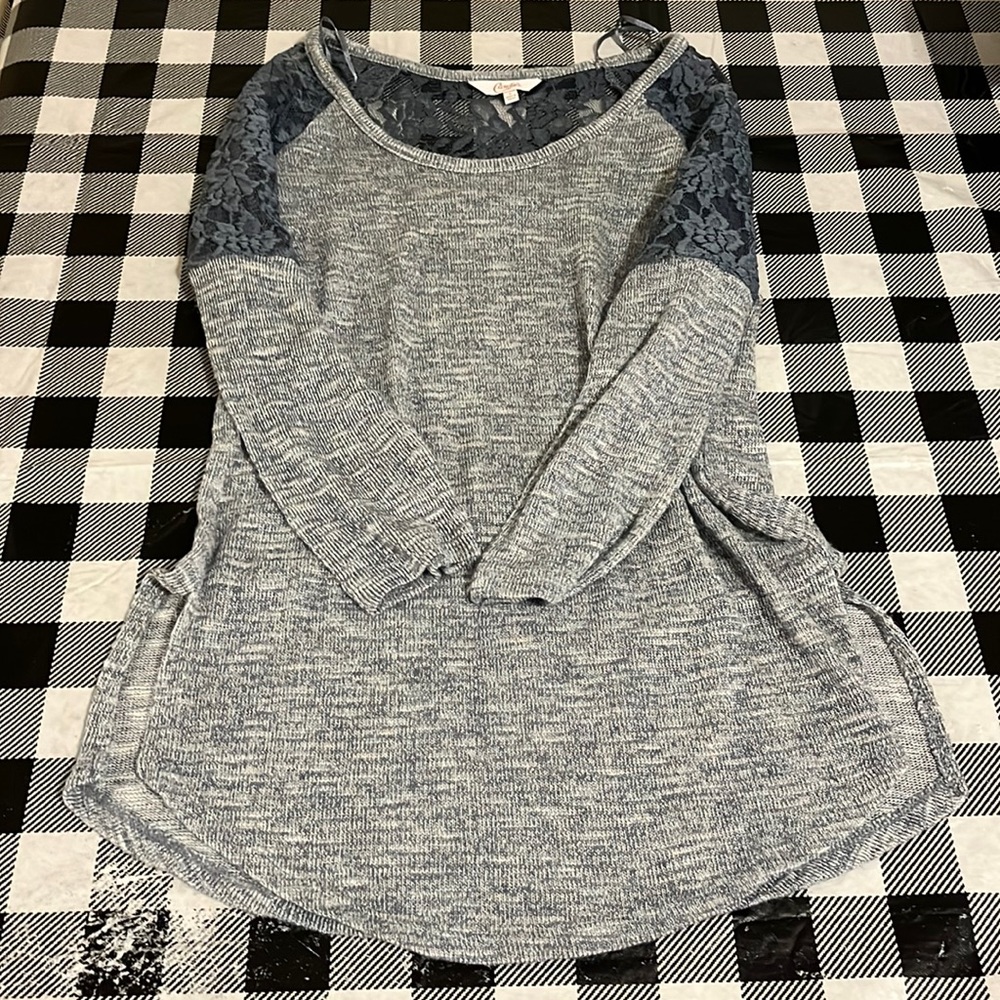 Shimmery Blue Sweater.